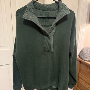 Aerie Forest Green Zip Up Sweater